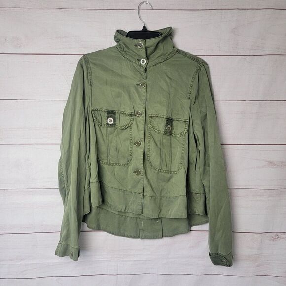 Anthropologie Marrakech Women's Medium Lightweight Shirt Jacket Military Green - Picture 1 of 13